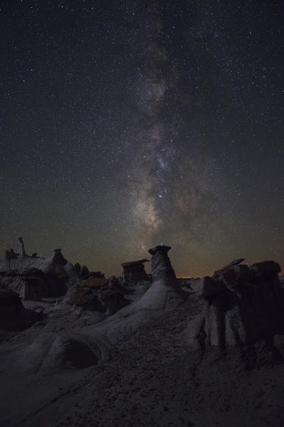 The milky way over hoodos